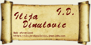 Ilija Dinulović vizit kartica